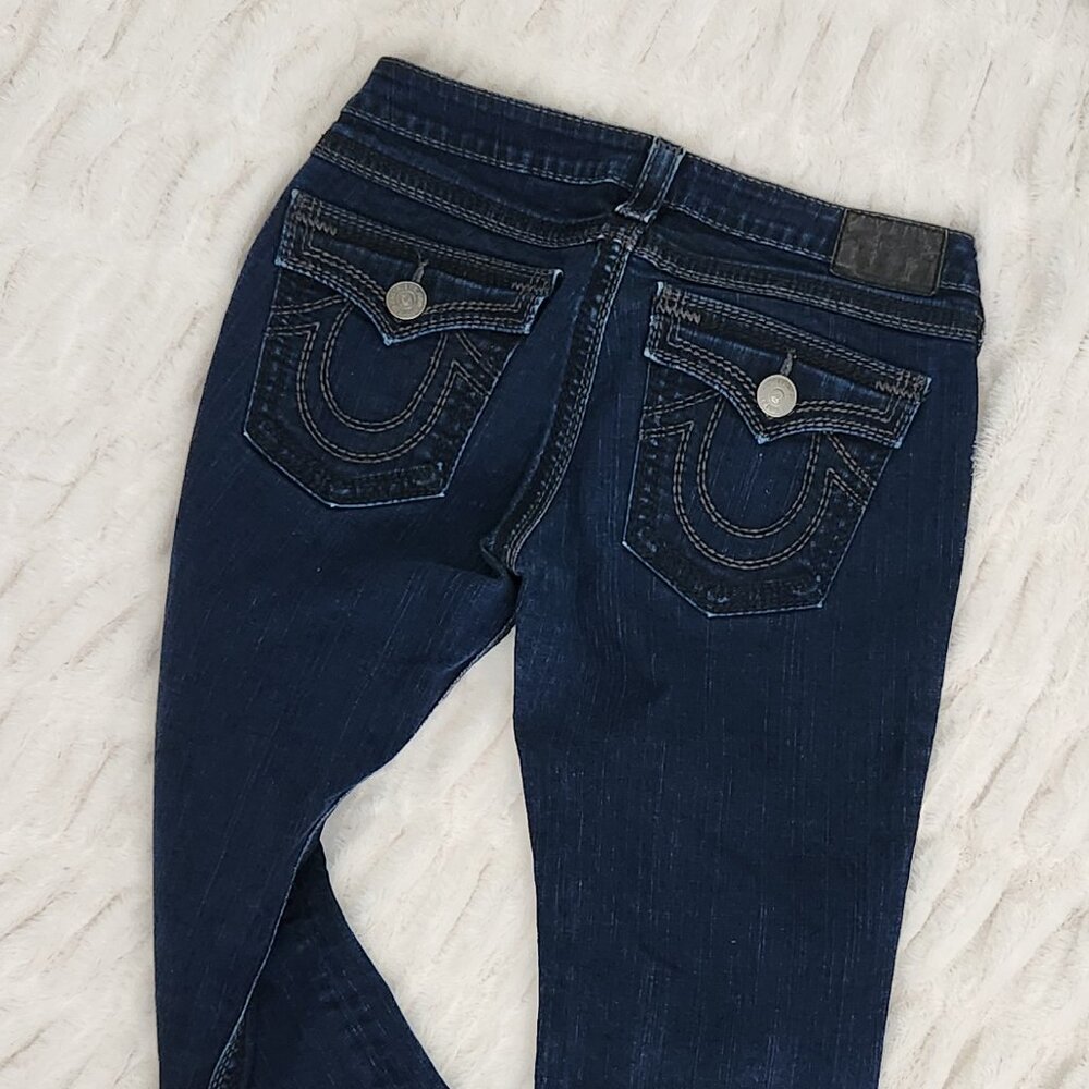 TRUE RELIGION DARK BLUE  STRAIIGHT LEG JEANS  SIZE 31